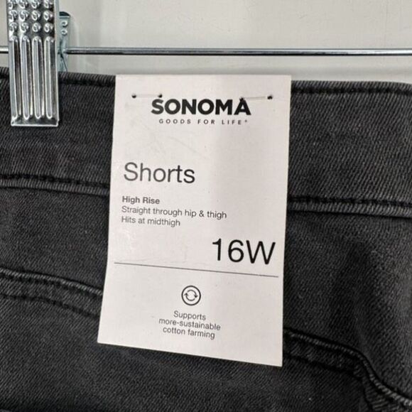 NWT Sonoma Women’s Plus Premium Hi Rise Cut Off‎ Black Denim Short Size 16 - Picture 5 of 12